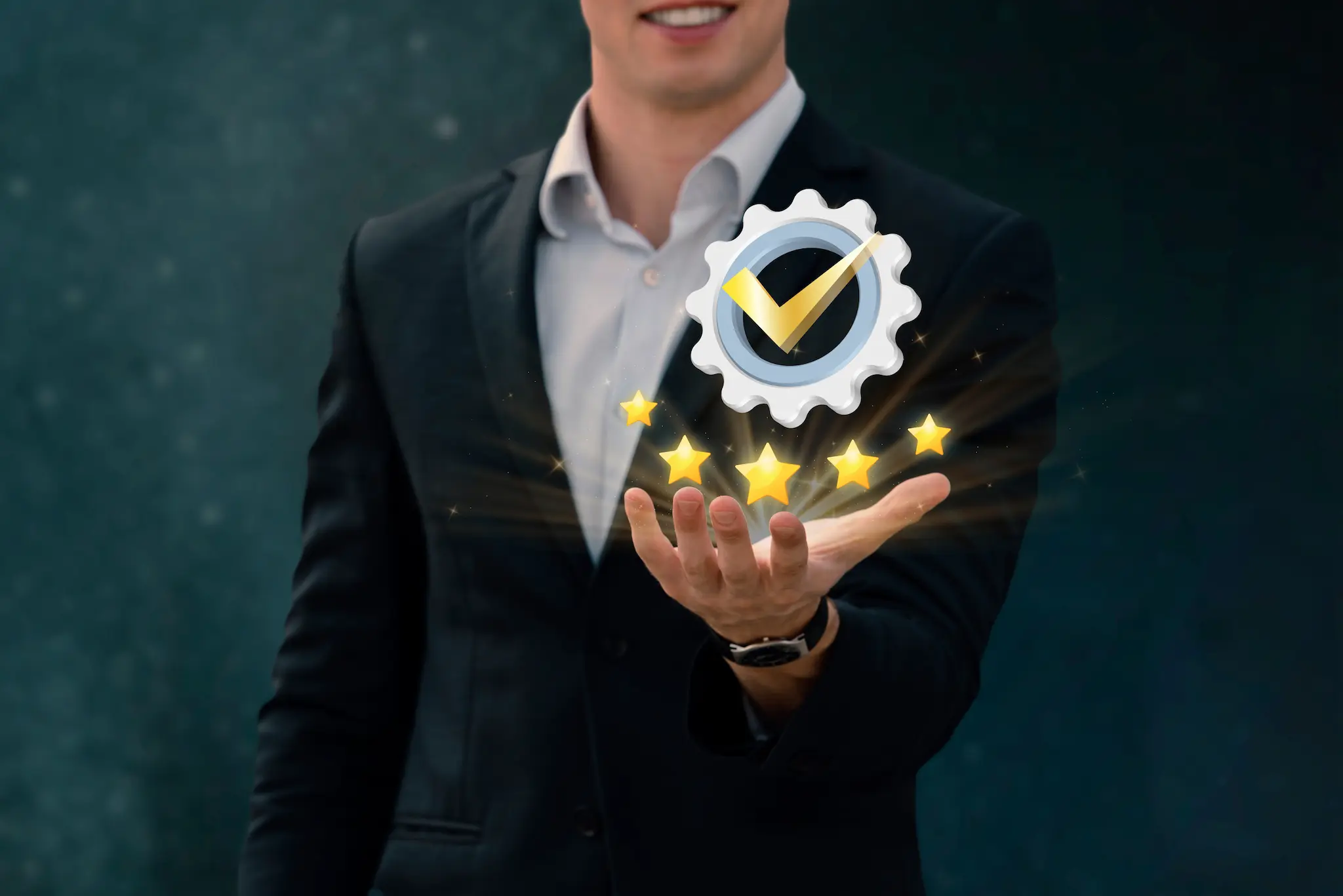 Grupo de profissionais de serviço sorrindo